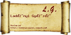 Ladányi Győző névjegykártya